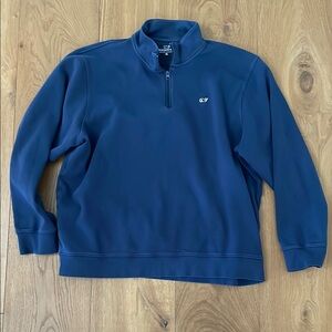 Vineyard Vines Men's Blue Quarter-Zip Pullover Sweatshirt